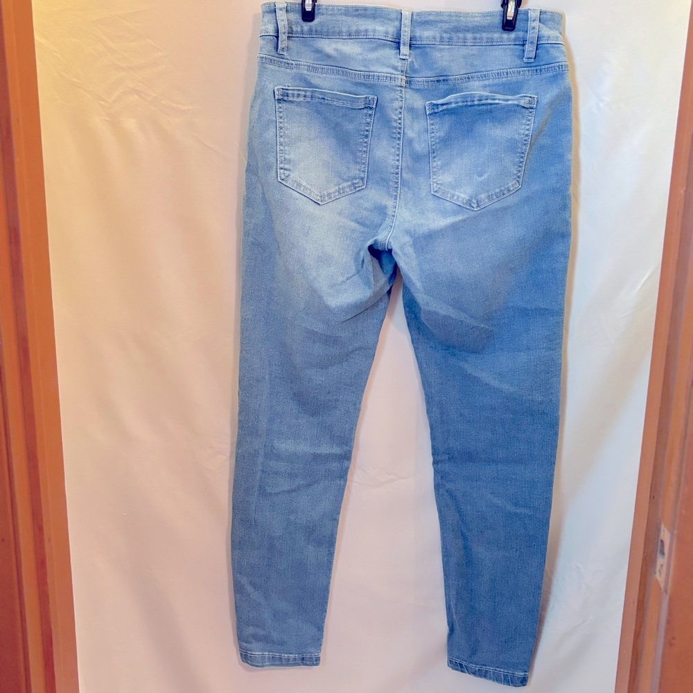 Light blue jeans.